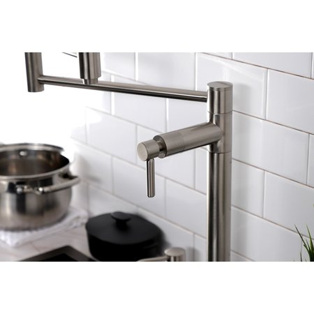 Kingston Brass Deck Mount Pot Filler, Brushed Nickel KS8708DL